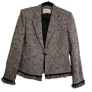 Albert Nipon Vintage one toggle closure tweed blazer